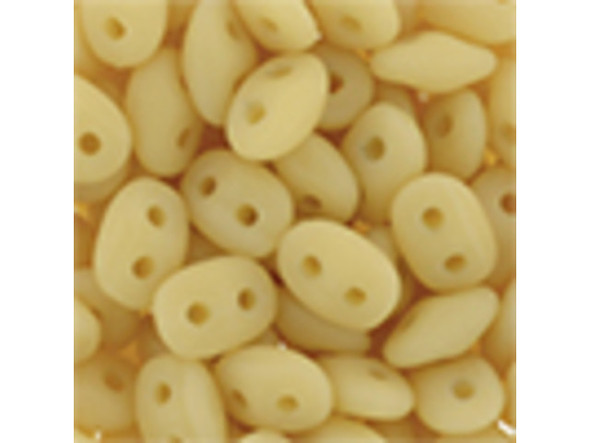 Matubo SuperDuo 2 x 5mm Matte - Opaque Beige 2-Hole Seed Bead 2.5-Inch Tube