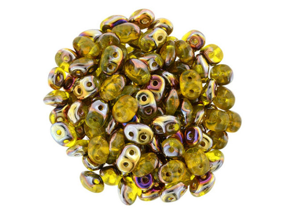 You'll love these SuperDuo 2 x 5mm beads. Create intricate jewelry designs with Czech glass seed beads! Featuring a unique shape and two stringing holes, these seed beads add a special touch of creativity to your designs. They have tapered edges and nest up nicely when strung, making them ideal for floral and woven designs. Add a special touch to your jewelry with Czech glass seed beads!    