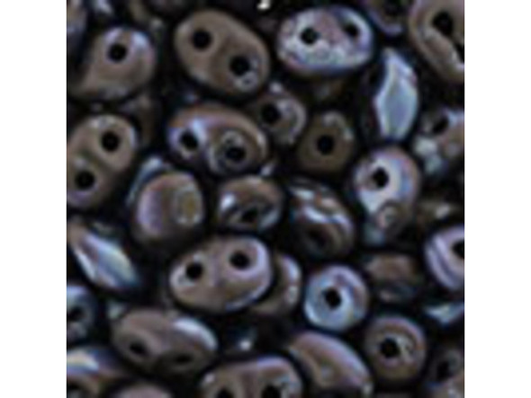 Matubo SuperDuo 2 x 5mm Jet Matte Nebula 2-Hole Seed Bead 2.5-Inch Tube
