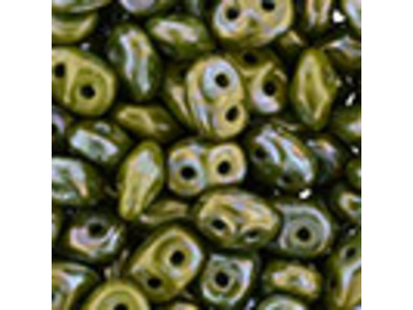 Matubo SuperDuo 2 x 5mm Opaque Olivine Nebula 2-Hole Seed Bead 2.5-Inch Tube