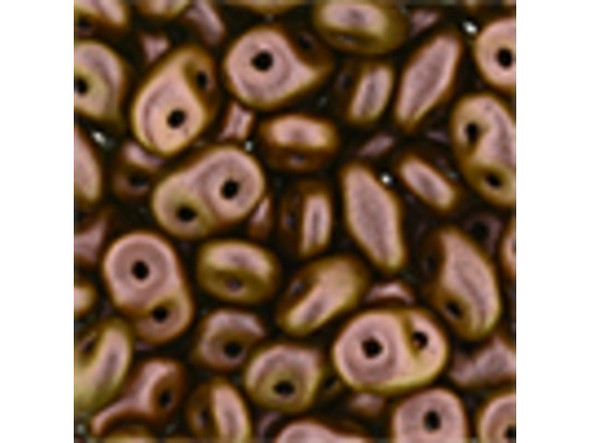 Matubo SuperDuo 2 x 5mm Copper Rose Polychrome 2-Hole Seed Bead 2.5-Inch Tube