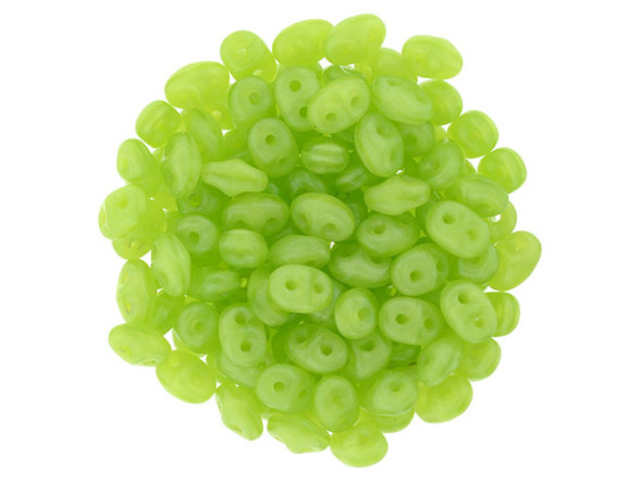 Matubo SuperDuo 2 x 5mm Milky Dk Peridot 2-Hole Seed Bead 2.5-Inch Tube