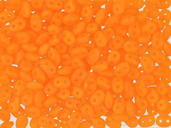 Matubo SuperDuo 2 x 5mm Matte Milky Orange 2-Hole Seed Bead 2.5-Inch Tube