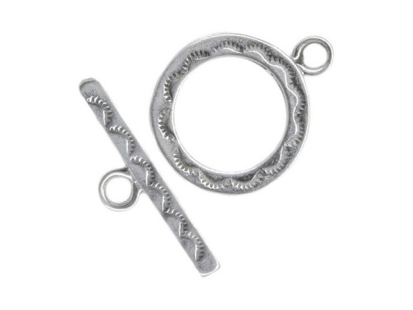 Sterling Silver Toggle Clasp, Scallop (Each)