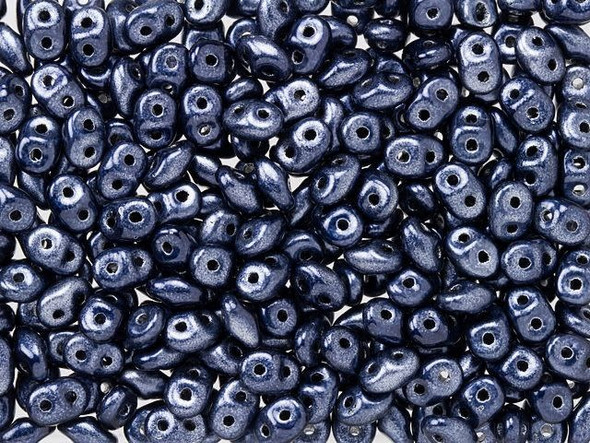 Matubo SuperDuo 2 x 5mm Metalust Steel Blue 2-Hole Seed Bead 2.5-Inch Tube