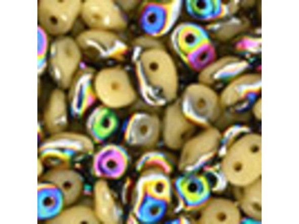 Matubo SuperDuo 2 x 5mm Opaque Beige - Vitral 2-Hole Seed Bead 2.5-Inch Tube