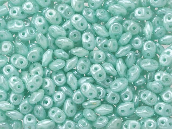 Matubo SuperDuo 2 x 5mm Seafoam Luster 2-Hole Seed Bead 2.5-Inch Tube