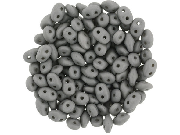 Matubo SuperDuo 2 x 5mm Saturated Gray 2-Hole Seed Bead 2.5-Inch Tube