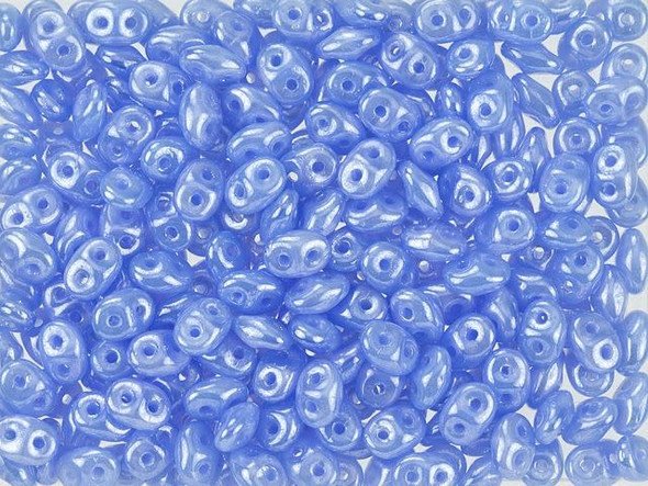 Matubo SuperDuo 2 x 5mm Milky Sapphire Luster 2-Hole Seed Bead 2.5-Inch Tube