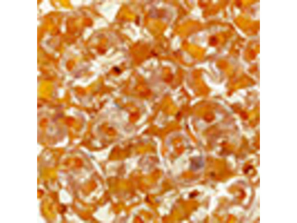 Matubo SuperDuo 2 x 5mm Dark Topaz-Lined Crystal 2-Hole Seed Bead 2.5-Inch Tube