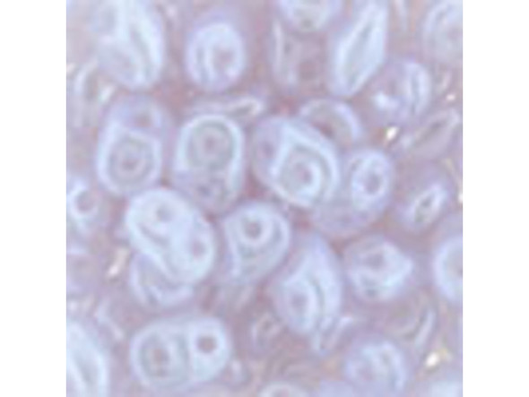 Matubo SuperDuo 2 x 5mm Luster - Milky Lavender 2-Hole Seed Bead 2.5-Inch Tube