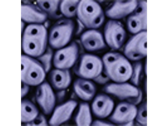 Matubo SuperDuo 2 x 5mm Satin Metallic Lavender 2-Hole Seed Bead 2.5-Inch Tube