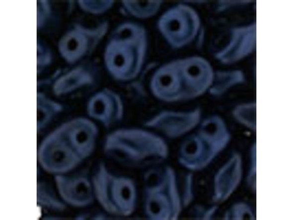 Matubo SuperDuo 2 x 5mm Dark Blue Metallic Suede 2-Hole Seed Bead 2.5-Inch Tube