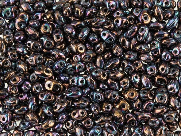 Matubo SuperDuo 2 x 5mm Jet Luster 2-Hole Seed Bead 2.5-Inch Tube