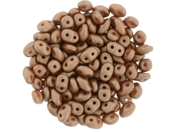 Matubo SuperDuo 2 x 5mm Satin Metallic Terra Cotta 2-Hole Seed Bead 2.5-Inch Tube