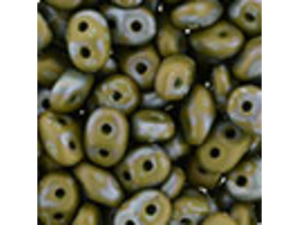 Matubo SuperDuo 2 x 5mm Opaque Olivine Matte Nebula 2-Hole Seed Bead 2.5-Inch Tube