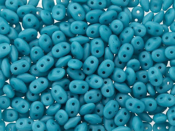 Matubo SuperDuo 2 x 5mm Matte Sleeping Beauty Turquoise 2-Hole Seed Bead 2.5-Inch Tube