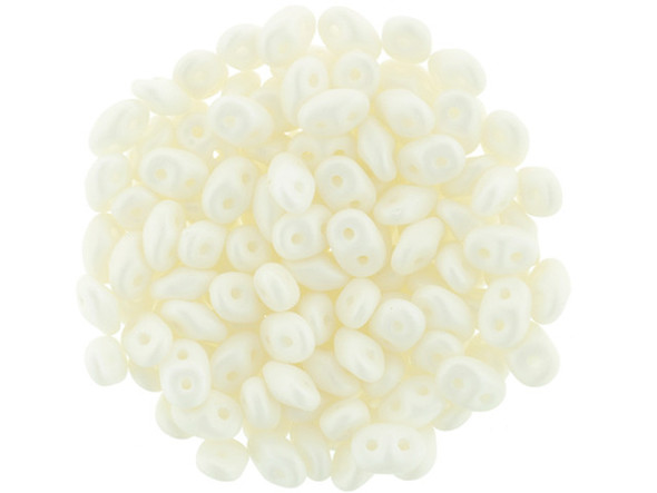 Matubo SuperDuo 2 x 5mm Saturated White 2-Hole Seed Bead 2.5-Inch Tube