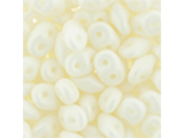 Matubo SuperDuo 2 x 5mm Saturated White 2-Hole Seed Bead 2.5-Inch Tube
