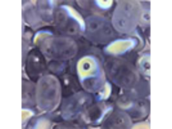 Matubo SuperDuo 2 x 5mm Tanzanite AB Matte 2-Hole Seed Bead 2.5-Inch Tube