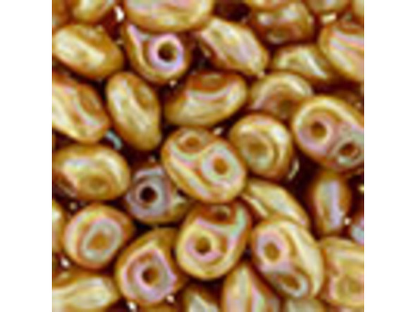 Matubo SuperDuo 2 x 5mm White Apricot 2-Hole Seed Bead 2.5-Inch Tube