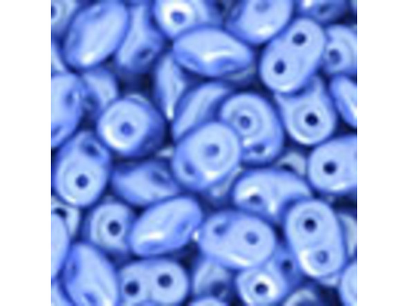 Matubo SuperDuo 2 x 5mm Baby Blue Pearl Coat 2-Hole Seed Bead 2.5-Inch Tube