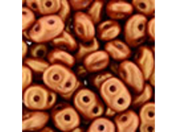 Matubo SuperDuo 2 x 5mm Burnt Orange Gold Shine 2-Hole Seed Bead 2.5-Inch Tube