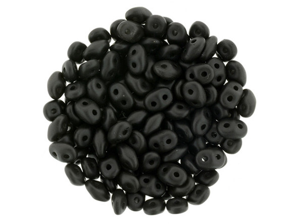 Matubo SuperDuo 2 x 5mm Satin Metallic Black 2-Hole Seed Bead 2.5-Inch Tube Matubo SuperDuo 2 x 5mm Satin Metallic Black 2-Hole Seed Bead 2.5-Inch Tube