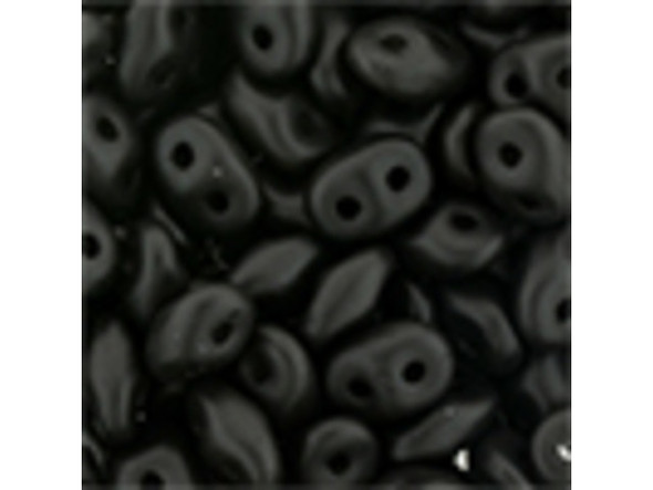 Matubo SuperDuo 2 x 5mm Satin Metallic Black 2-Hole Seed Bead 2.5-Inch Tube