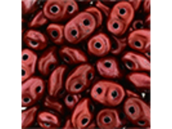 Matubo SuperDuo 2 x 5mm Metalust Lipstick Red 2-Hole Seed Bead 2.5-Inch Tube