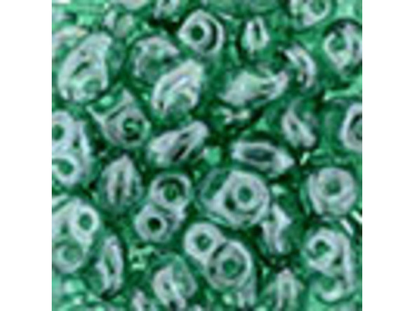 Matubo SuperDuo 2 x 5mm Luster - Emerald 2-Hole Seed Bead 2.5-Inch Tube