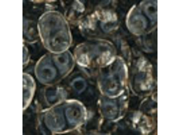 Matubo SuperDuo 2x5mm 2-Hole Black Diamond Seed Bead, 2.5-Inch Tube