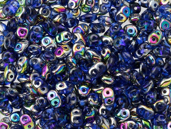 Matubo SuperDuo 2 x 5mm Sapphire Vitral 2-Hole Seed Bead 2.5-Inch Tube