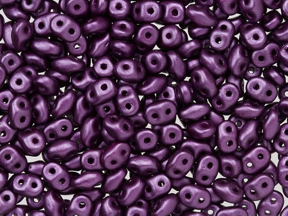 Matubo SuperDuo 2 x 5mm Purple Velvet Pearl Coat 2-Hole Seed Bead 2.5-Inch Tube