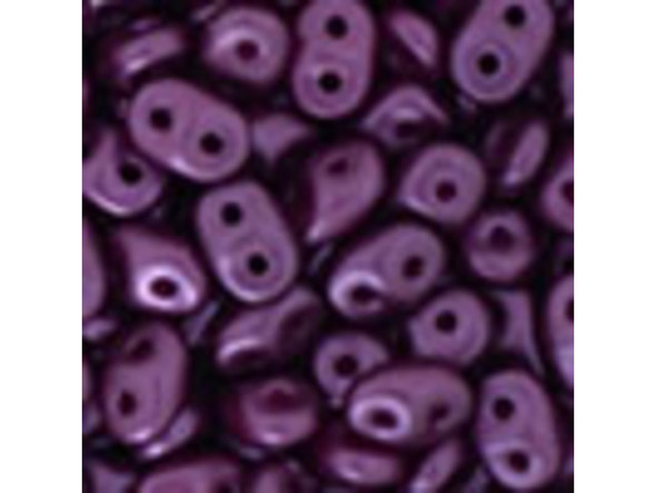 Matubo SuperDuo 2 x 5mm Purple Velvet Pearl Coat 2-Hole Seed Bead 2.5-Inch Tube