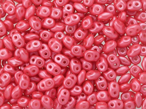 Matubo SuperDuo 2 x 5mm Coral Pink Pearl Shine 2-Hole Seed Bead 2.5-Inch Tube