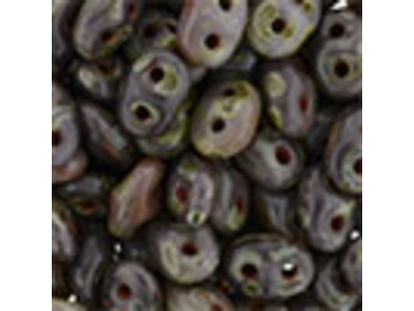 Soft purple color with a mottled gray-brown Picasso finish fills these Matubo SuperDuo beads. Create intricate jewelry designs with Czech glass seed beads! Featuring a unique shape and two stringing holes, these seed beads add a special touch of creativity to your designs. They have tapered edges and nest up nicely when strung, making them ideal for floral and woven designs. Add a special touch to your jewelry with Czech glass seed beads!  