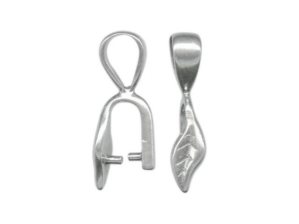 JBB Findings Silver Plated Pinch Bail, Prong Bail, Leaf, Loop (Each)