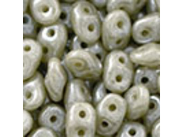 Matubo SuperDuo 2 x 5mm Ashen Gray Luster 2-Hole Seed Bead 2.5-Inch Tube