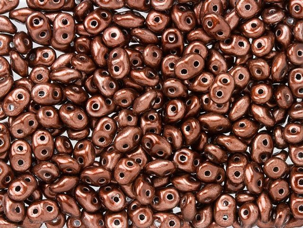 Matubo SuperDuo 2 x 5mm Metalust Burnt Copper 2-Hole Seed Bead 2.5-Inch Tube
