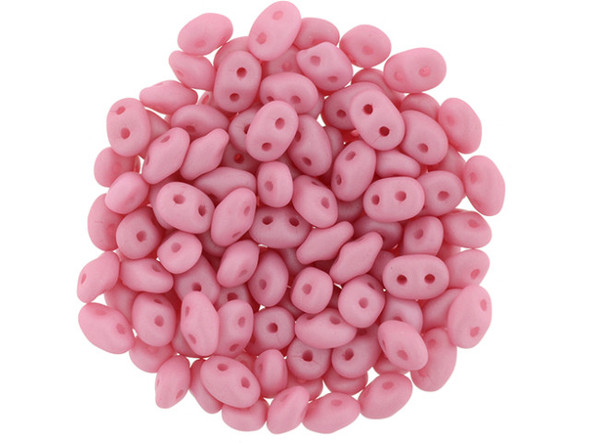 Matubo SuperDuo 2 x 5mm Saturated Pink 2-Hole Seed Bead 2.5-Inch Tube