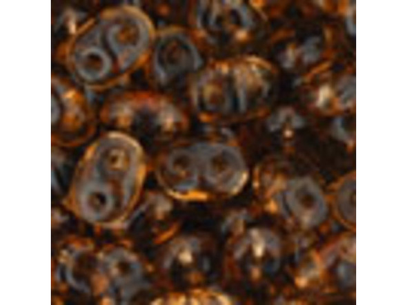 Matubo SuperDuo 2x5mm 2-Hole Smoky Topaz Seed Bead, 2.5 Inch Tube