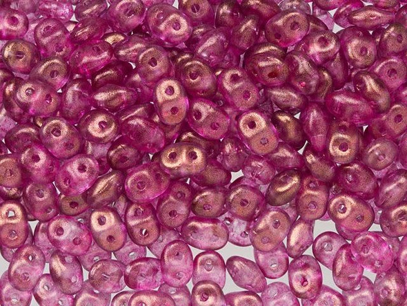 Matubo SuperDuo 2 x 5mm Madder Rose Halo 2-Hole Seed Bead 2.5-Inch Tube