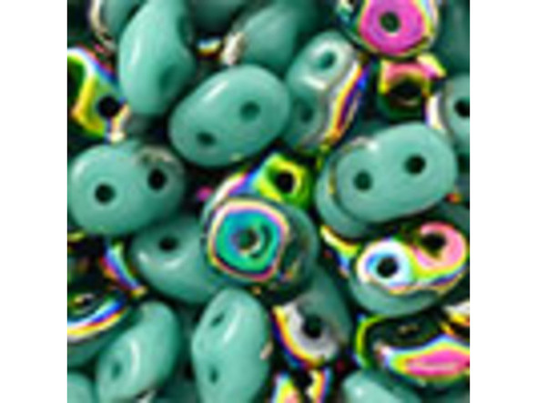 You'll love the vibrant look of these SuperDuo beads. These seed beads are unique in that they feature an innovative oval shape and two stringing holes. From a side view, the edges taper at both ends. When strung or woven, the beads nest up nicely. They are perfect for using in woven seed bead designs to add variety of shape.  