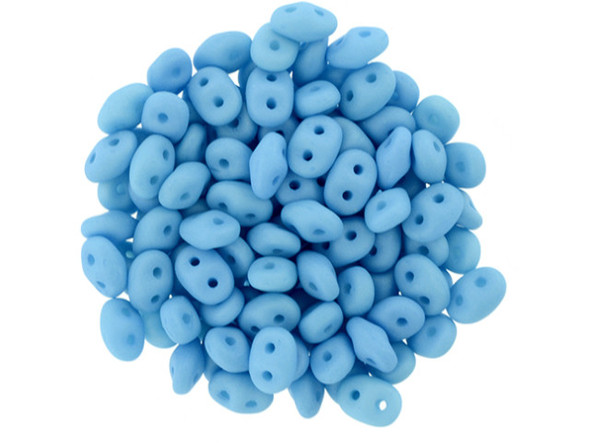 Matubo SuperDuo 2 x 5mm Saturated Neon Baby Blue 2-Hole Seed Bead 2.5-Inch Tube