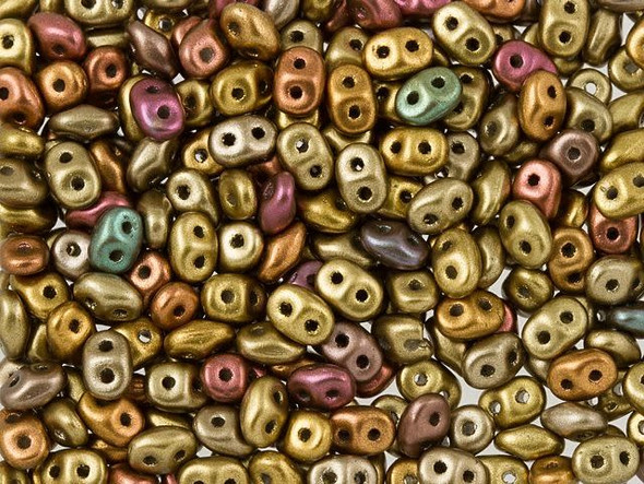 Matubo SuperDuo 2 x 5mm Matte Metallic Gold Copper Iris 2-Hole Seed Bead 2.5-Inch Tube Matubo SuperDuo 2 x 5mm Matte Metallic Gold Copper Iris 2-Hole Seed Bead 2.5-Inch Tube