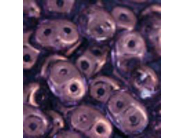 Matubo SuperDuo 2x5mm 2-Hole Transparent Amethyst Luster Seed Bead 2.5-Inch Tube