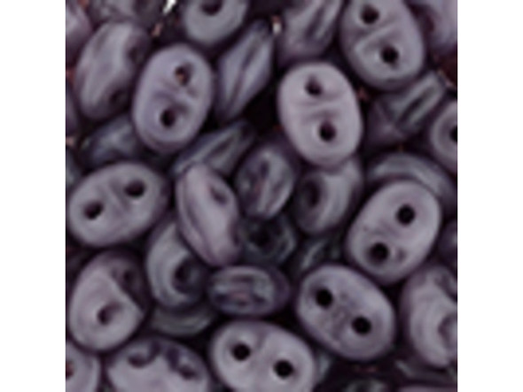 Matubo SuperDuo 2 x 5mm Milky Amethyst 2-Hole Seed Bead 2.5-Inch Tube