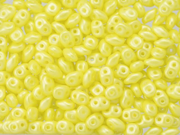 Matubo SuperDuo 2 x 5mm Yellow Pearl Shine 2-Hole Seed Bead 2.5-Inch Tube