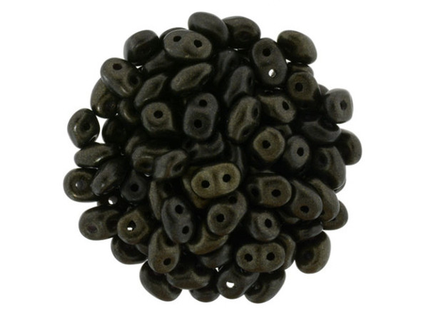 Matubo SuperDuo 2 x 5mm Metallic Suede - Dk Green 2-Hole Seed Bead 2.5-Inch Tube